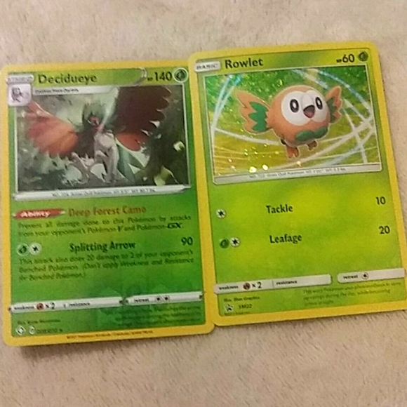 Holo Decidueye and rowlet cards - crrs.pl